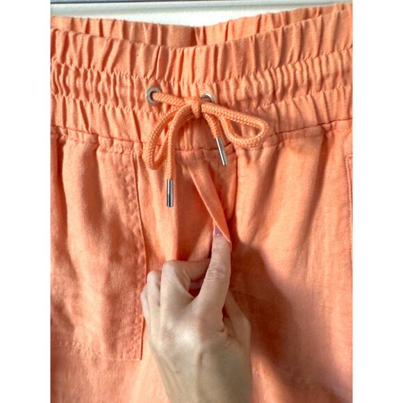 Athleta Elastic Waist Linen Joggers Pants Orange Size 2 - Picture 5 of 9